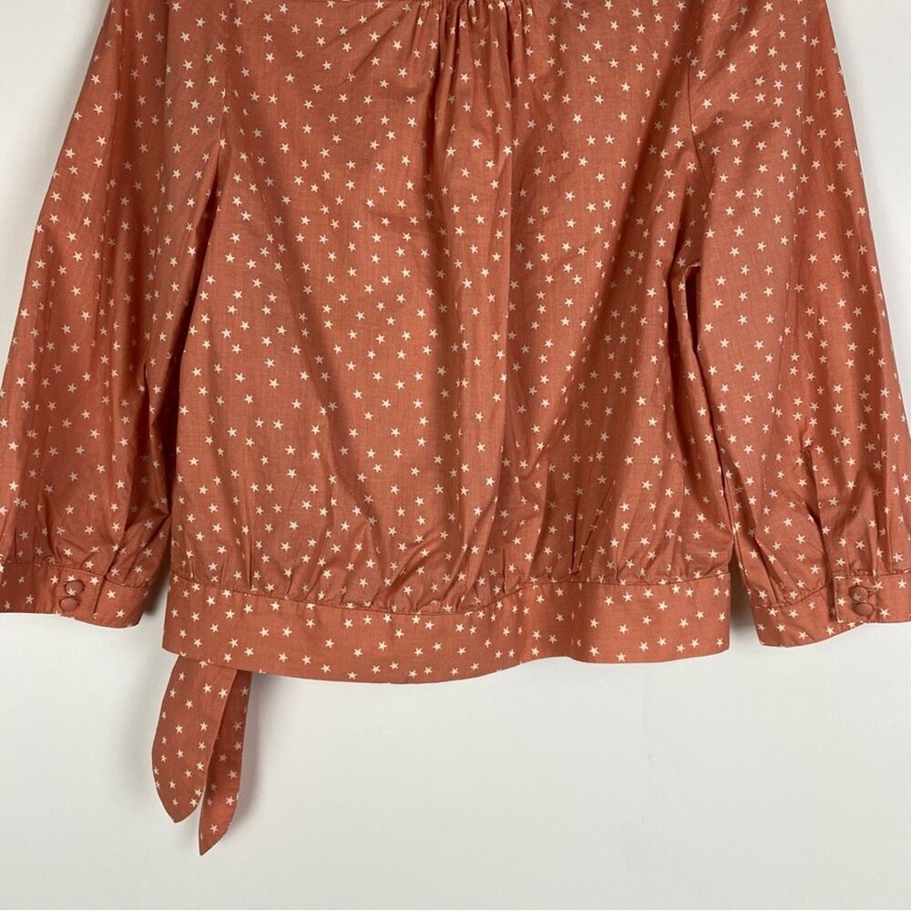 Madewell Star Scatter Wrap Top Coral Orange Womens Size Small - Picture 10 of 11